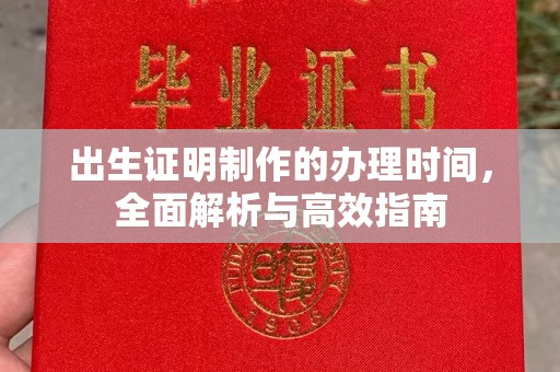 彭泽出生证明制作的办理时间，全面解析与高效指南